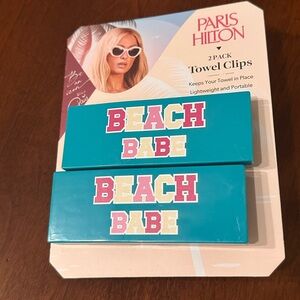 Paris Hilton Beach Towel Clips 2 Pack “Beach Babe” New on Card